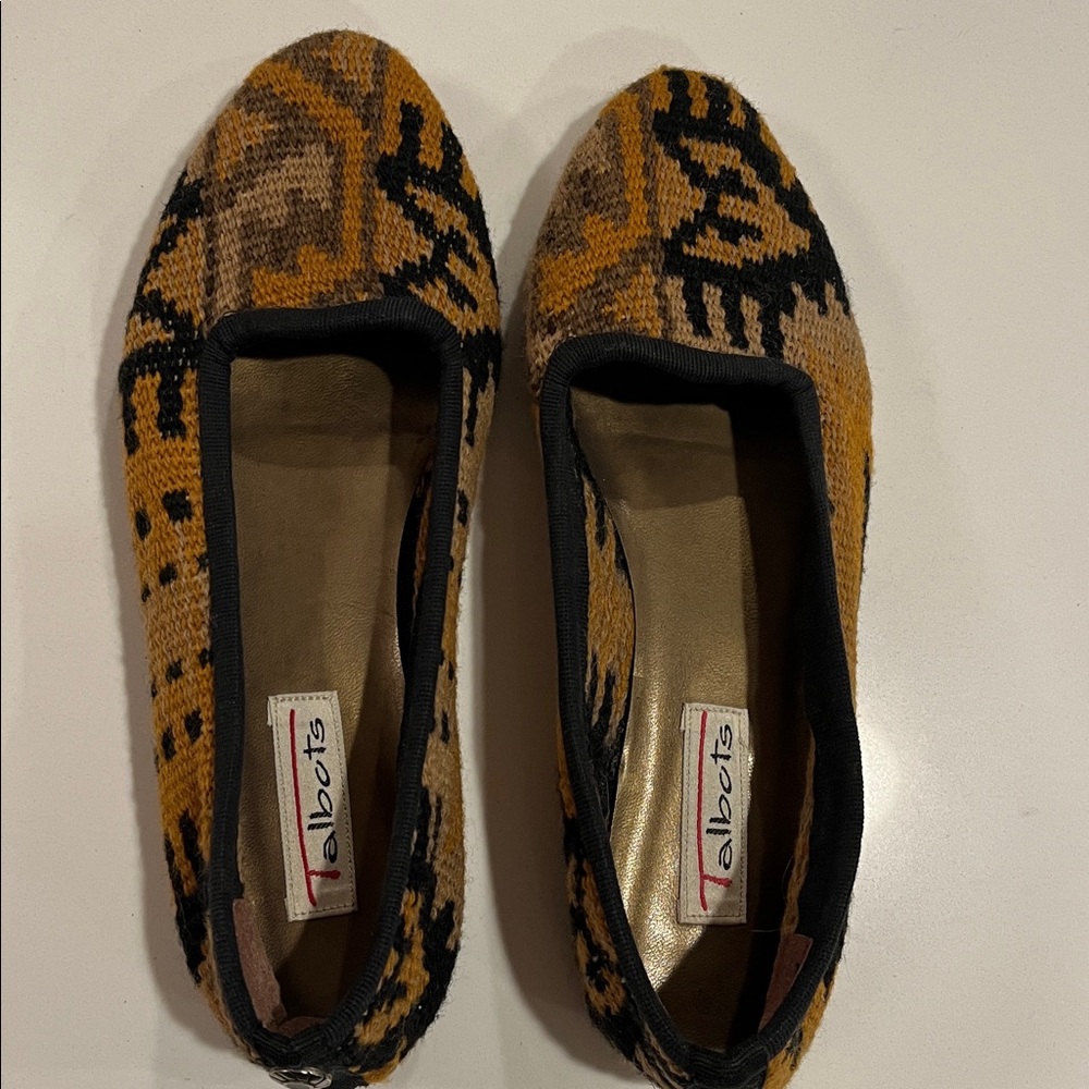 Vintage Talbots Kilim Weave leather bottom Flats/ballet/loafers. Size 7 - Picture 6 of 11